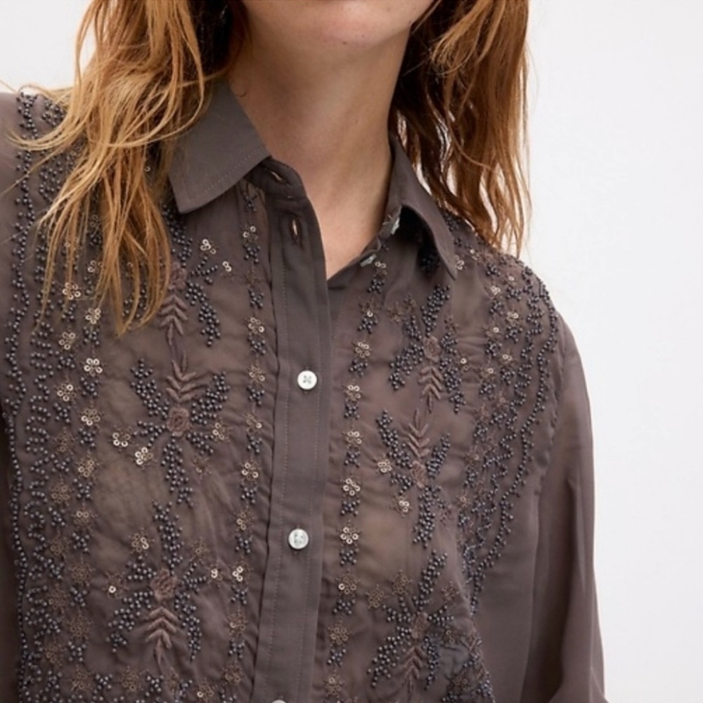 GAP Embroidered Chiffon Blouse